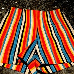 Cache ladies multi colored stripe shorts size 4
